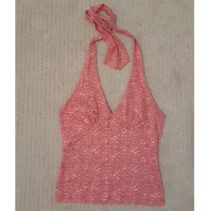 Pink lace halter